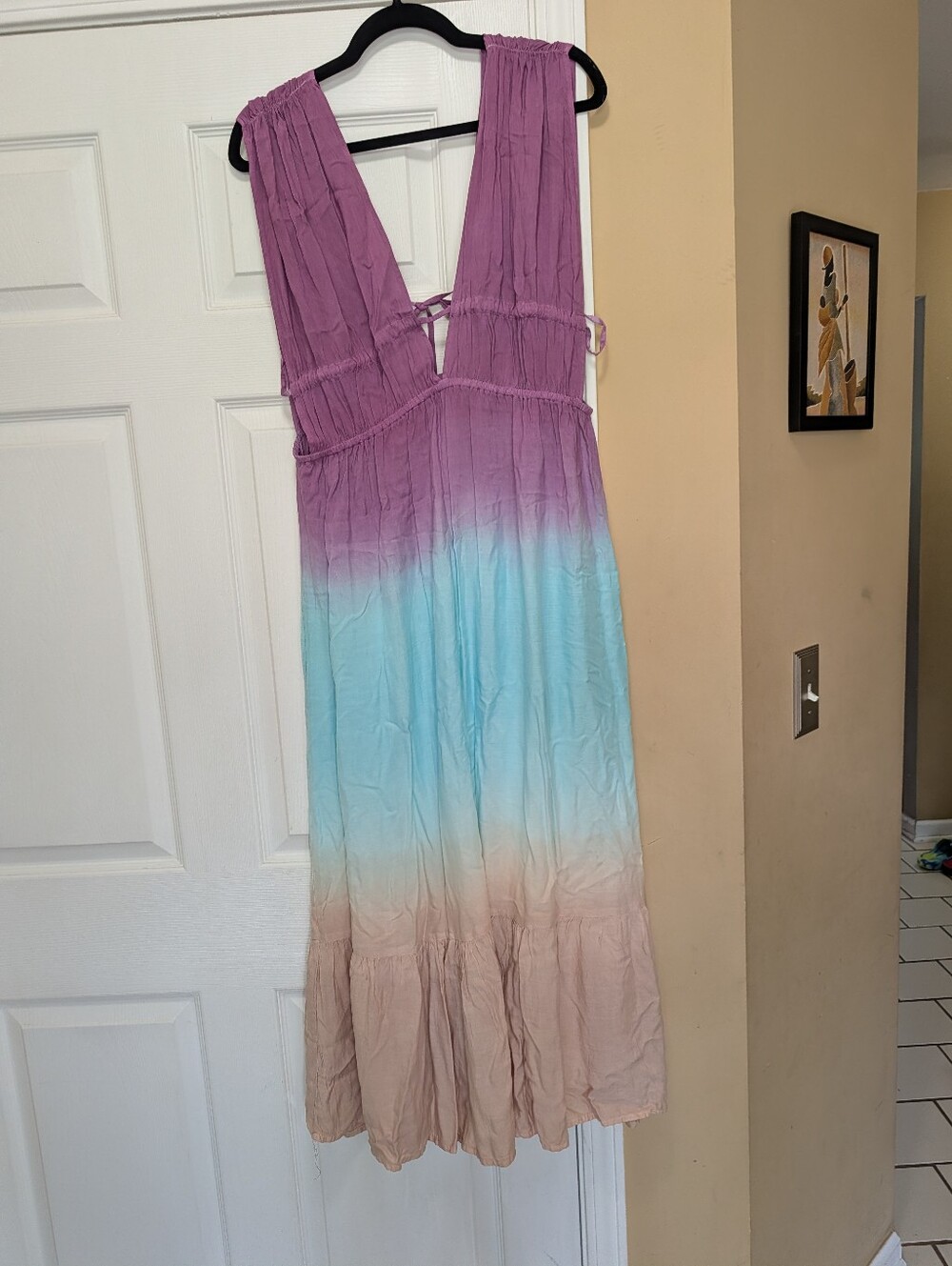 Raviya Tie-Dye Ombre Maxi Dress in Purple, Blue & Tan Like Angie Or Free People